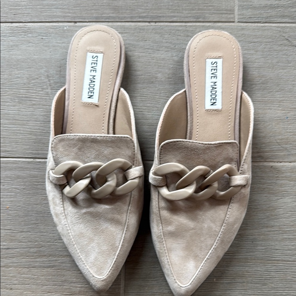 Steve Madden Fleur Mules, Sand Suede, size 8.5